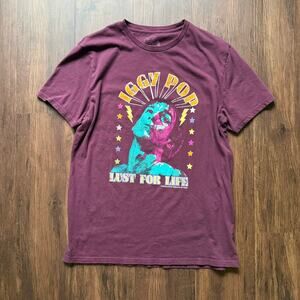 Iggy Pop Lust for Life Graphic Tee Purple Lee Classic Fit Size L